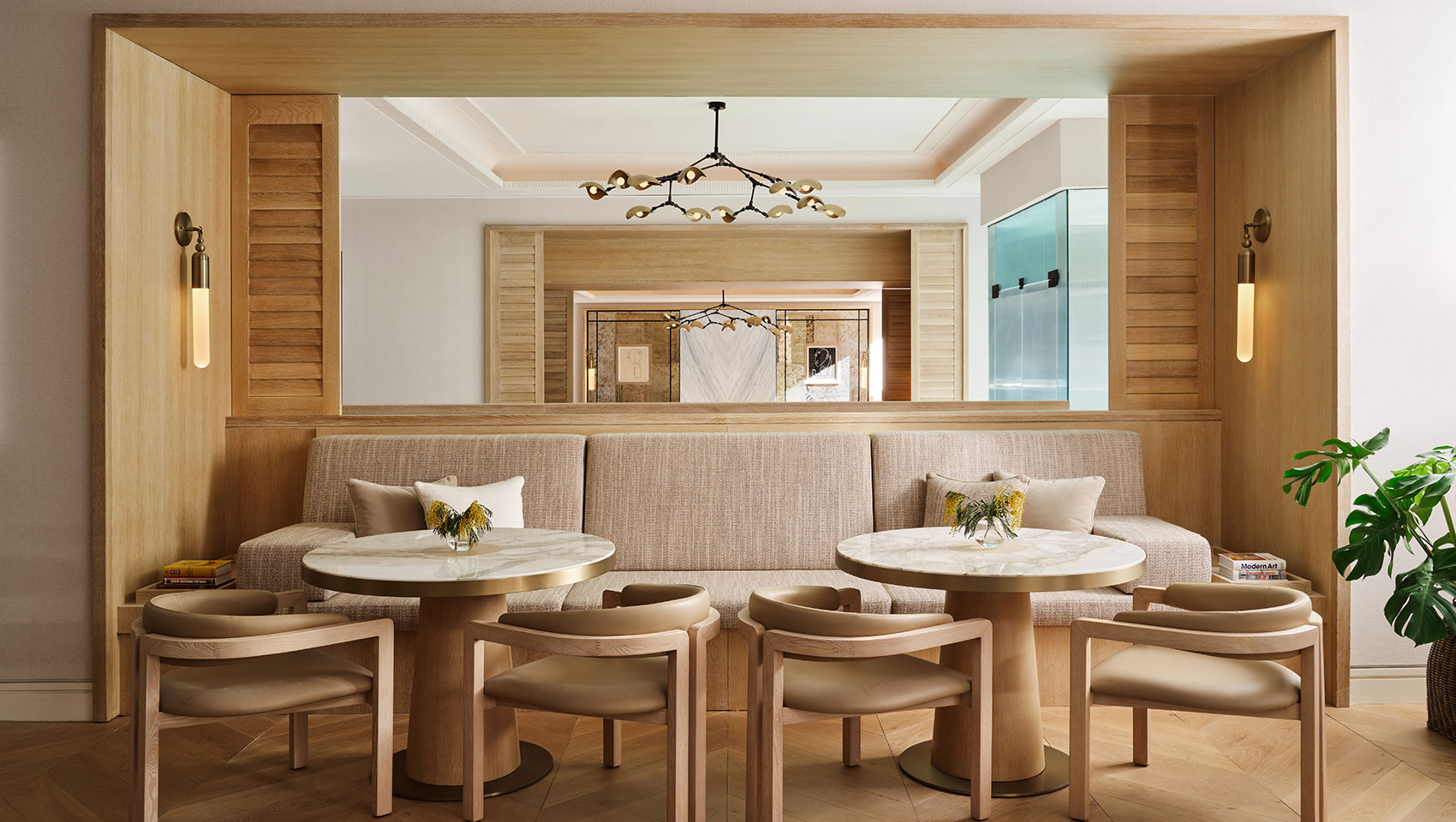 Lounge area seating and tables at Kimpton Ashbel