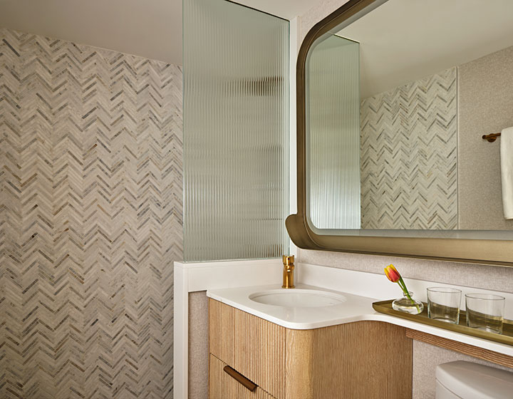 Kimpton hotel park ave guest bathroom vanity and shower